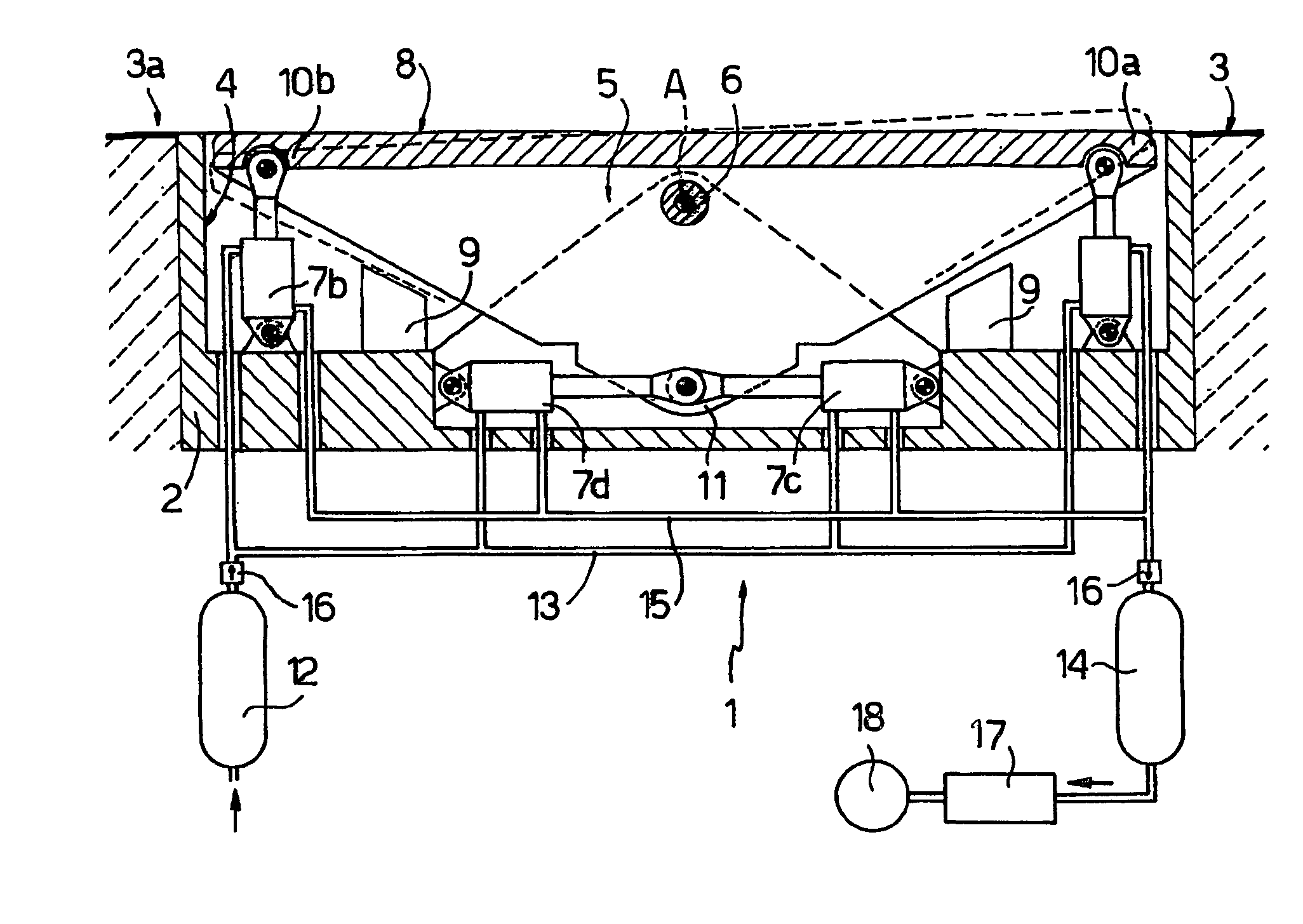 Fluid device for recovery of the kinetic energy of a vehicle