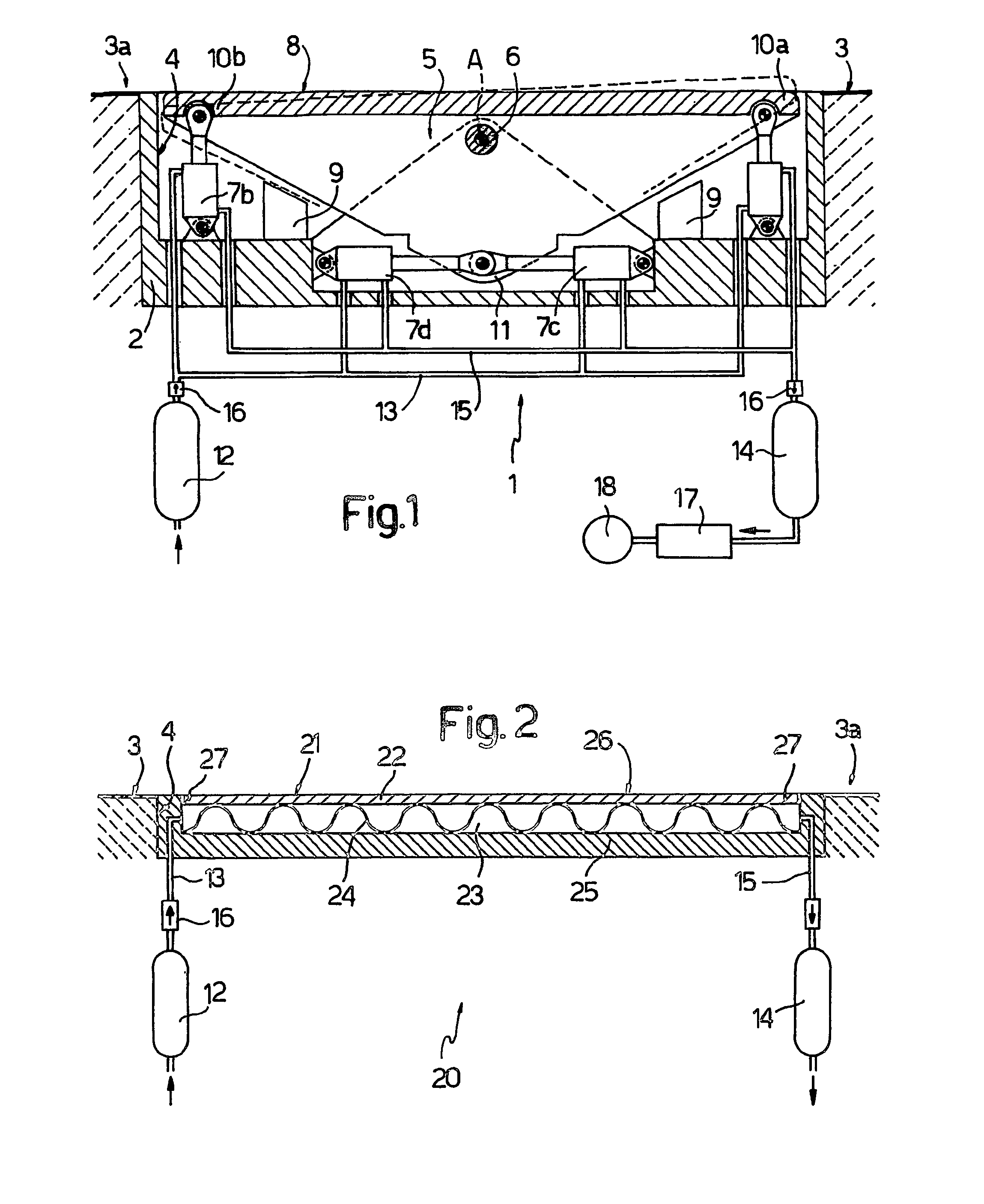 Fluid device for recovery of the kinetic energy of a vehicle