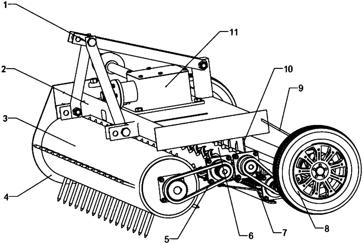 Grape branch picking crushing machine