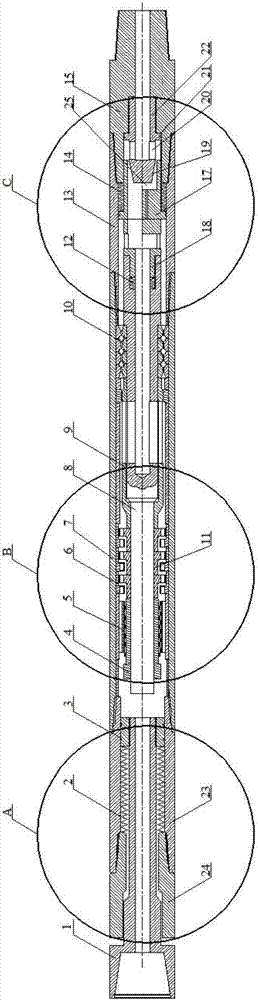 Turbine-powered double-acting hydraulic oscillating drag-reducing drilling tool