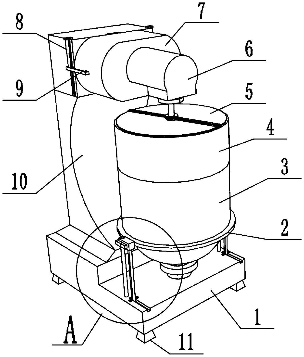 Dough-kneading lifting stirring mechanism