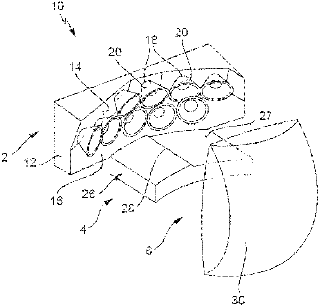 Modular projection light module of a motor vehicle headlamp