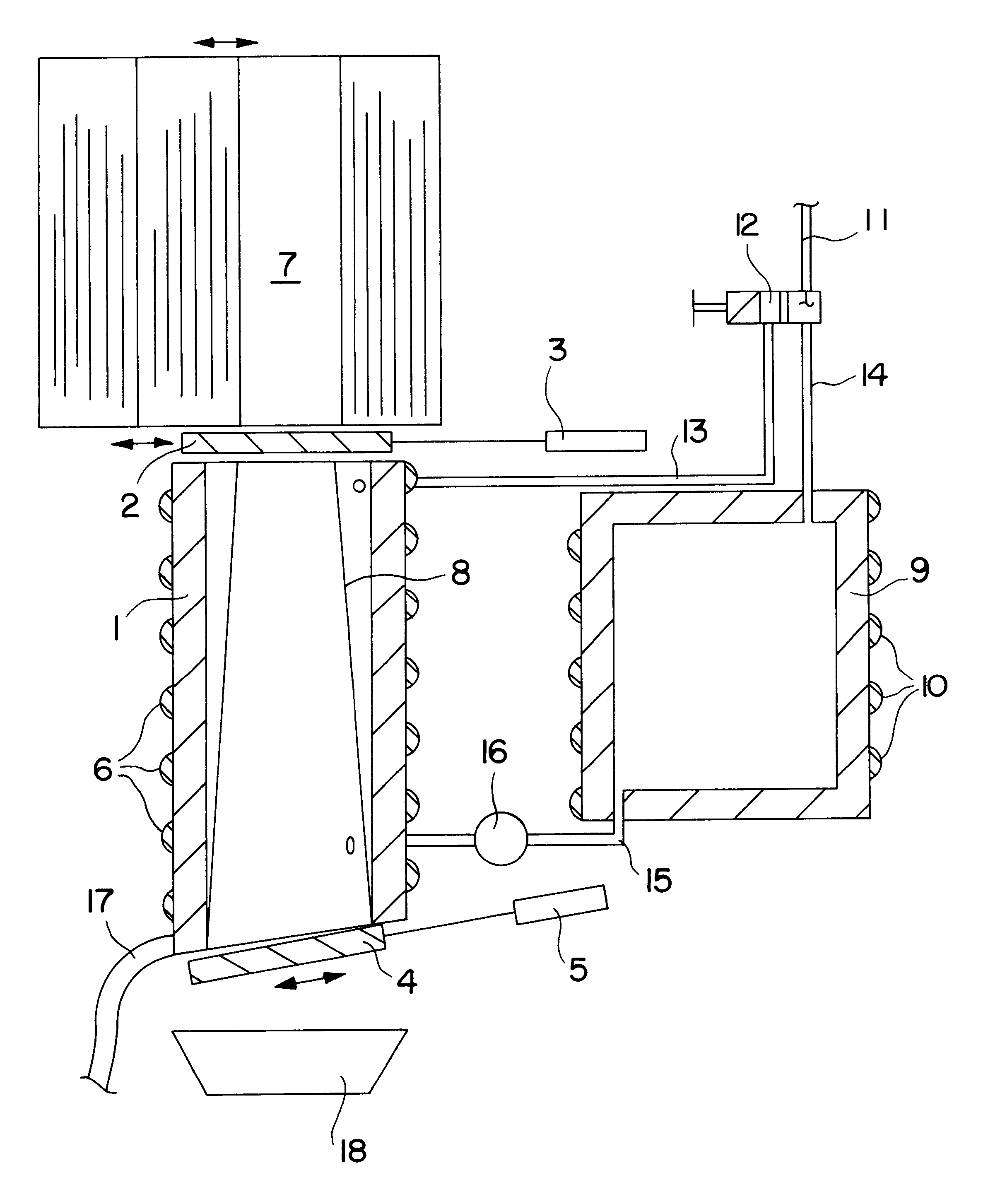 Device for the discontinued preparation of pasta