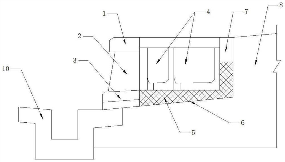 Novel railway road shoulder structure and construction method