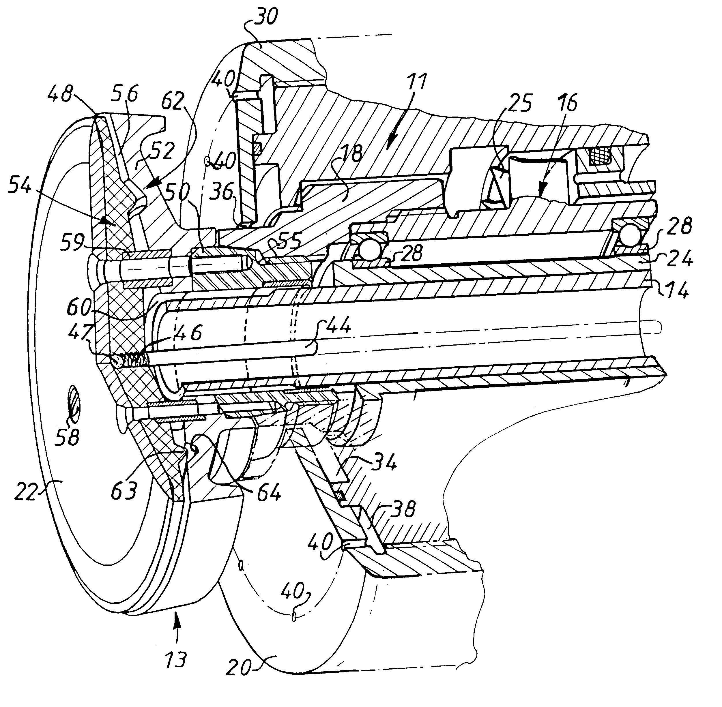 System for spraying a powder coating product and sprayhead incorporated in it