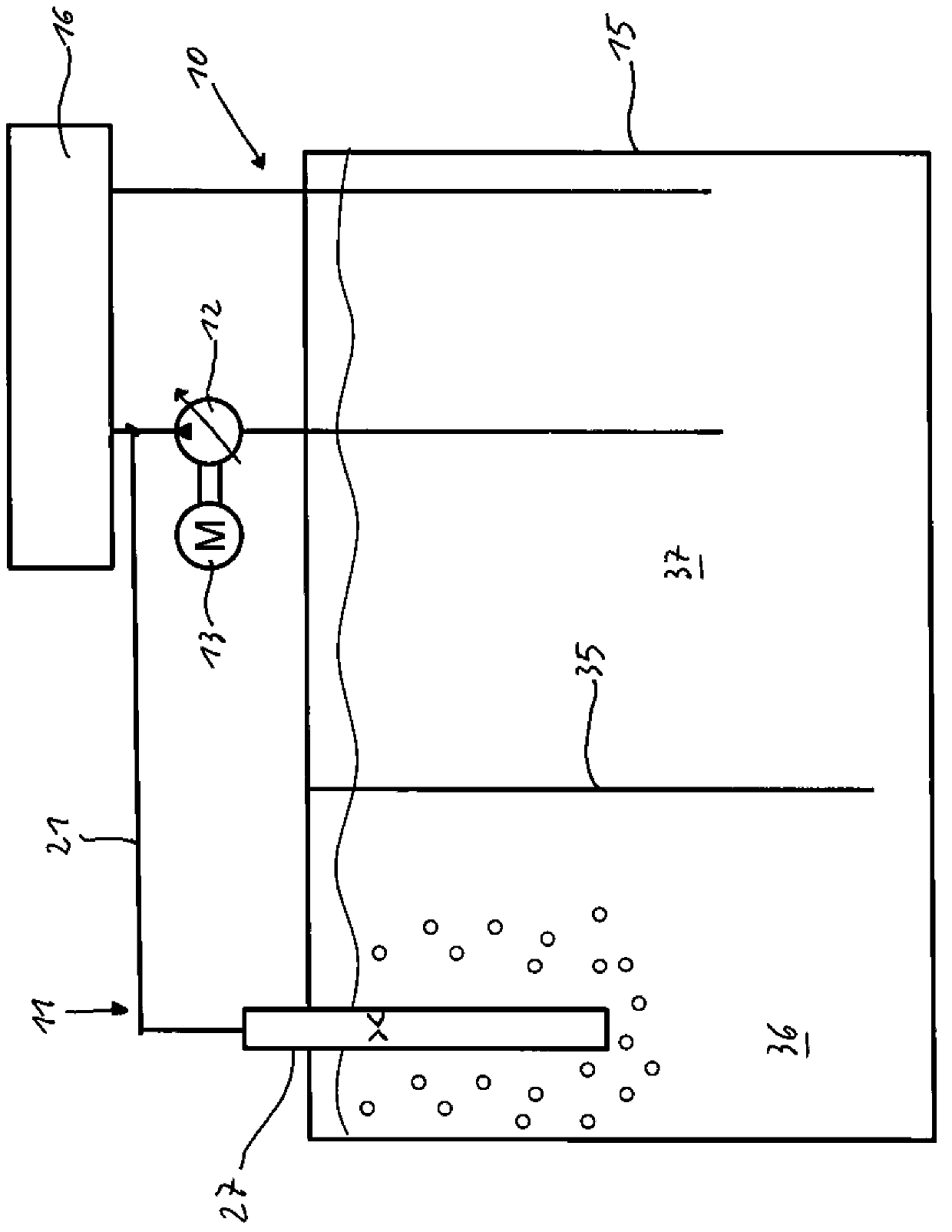 Hydraulics for degassing liquids