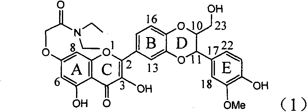 Use of acetamide dehydrogenation silibinin as medicament for treating viral hepatitis B