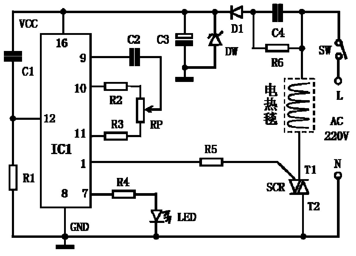 Energy-saving electric blanket temperature controller