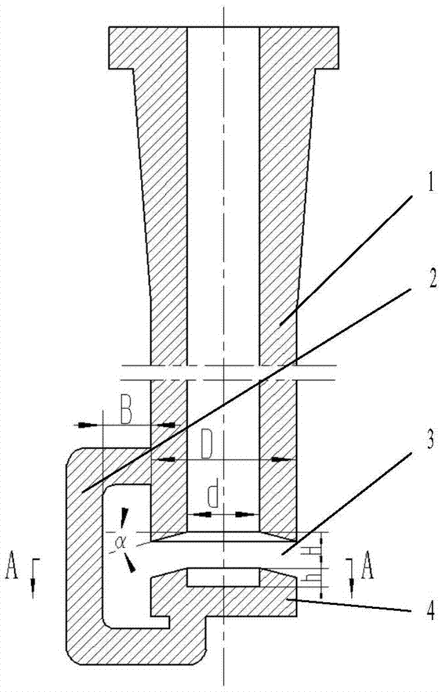 Umbrella-type submersed nozzle of crystallizer for continuous-cast round billets