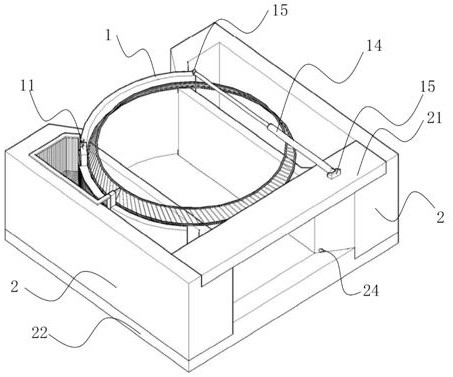 A horizontal arc gate with a trash ring and its cleaning operation method