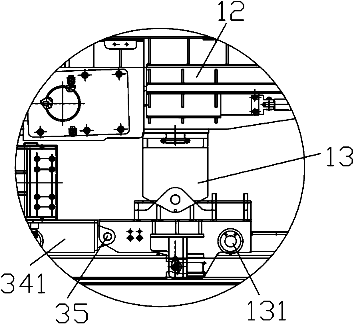 Raw coal transportation and crushing system for coal mine underground workers