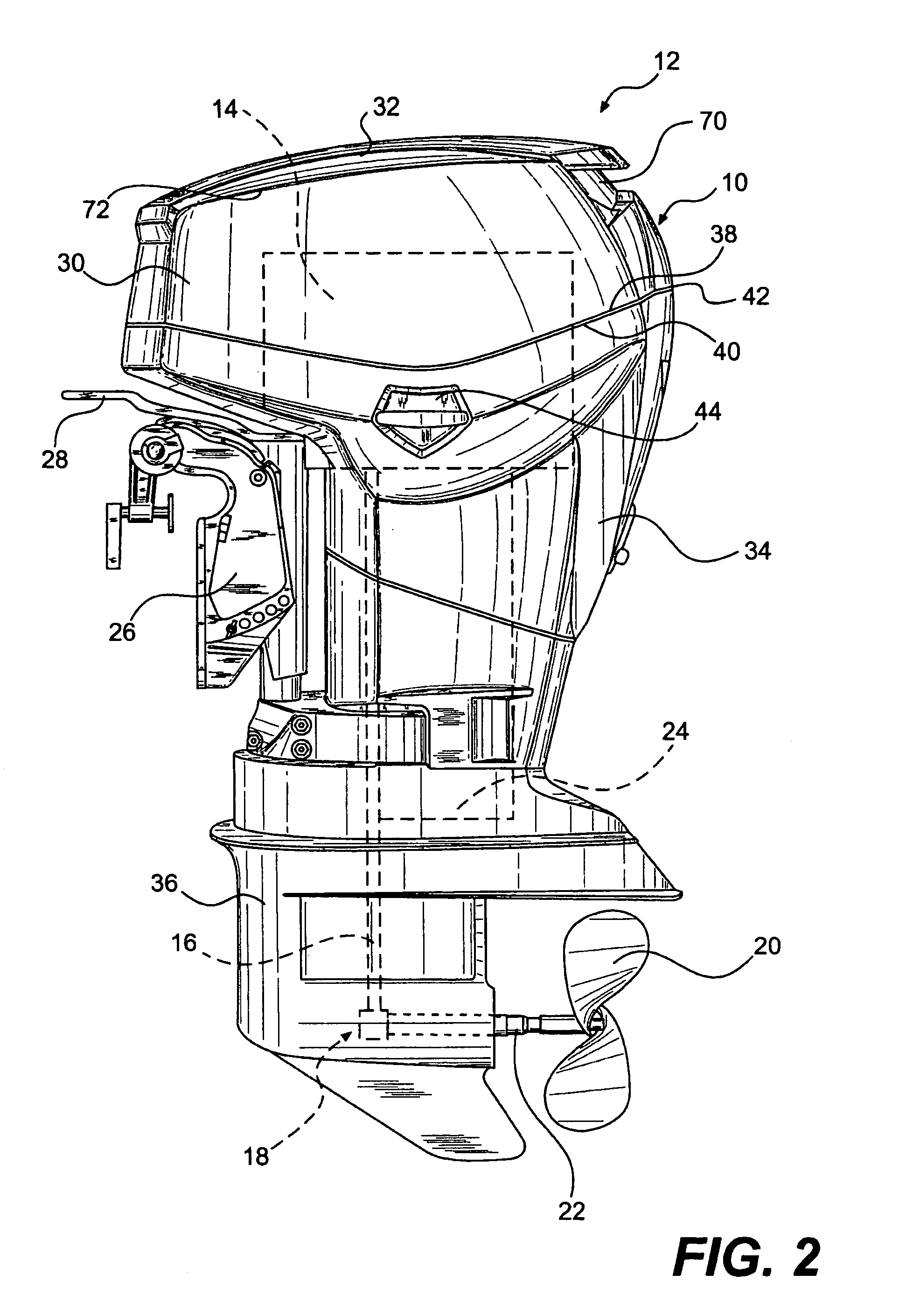 Outboard engine cowling