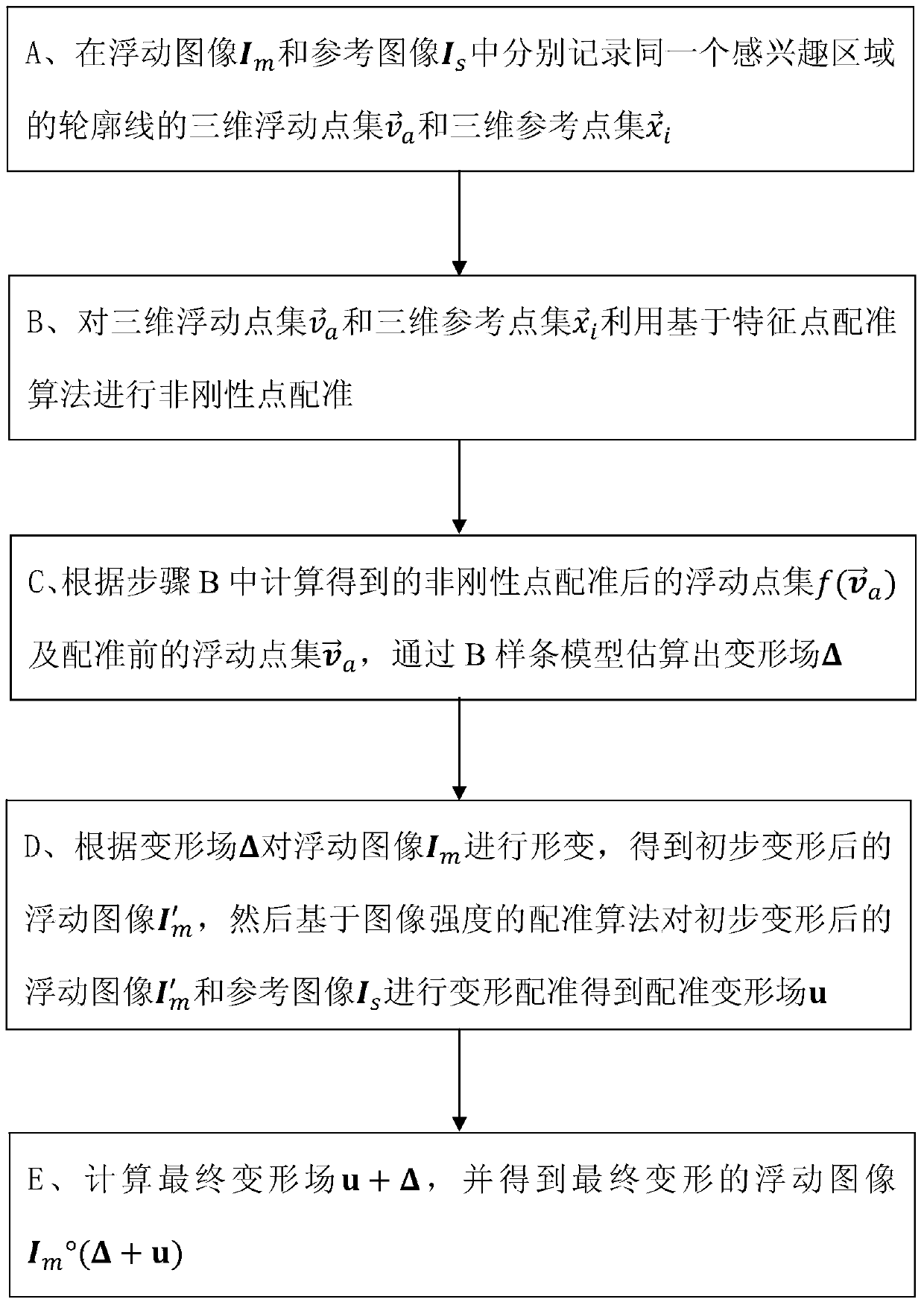 Local area accurate deformation registration algorithm combining point registration