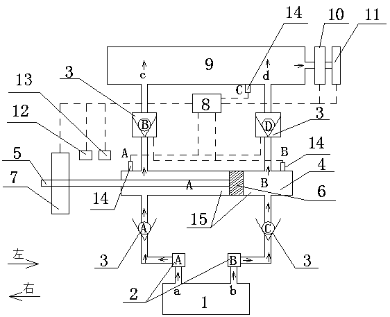 Multi-one-way-valve combined energy-saving reciprocating oil supply device capable of achieving self-adaptation in-advance mutual starting