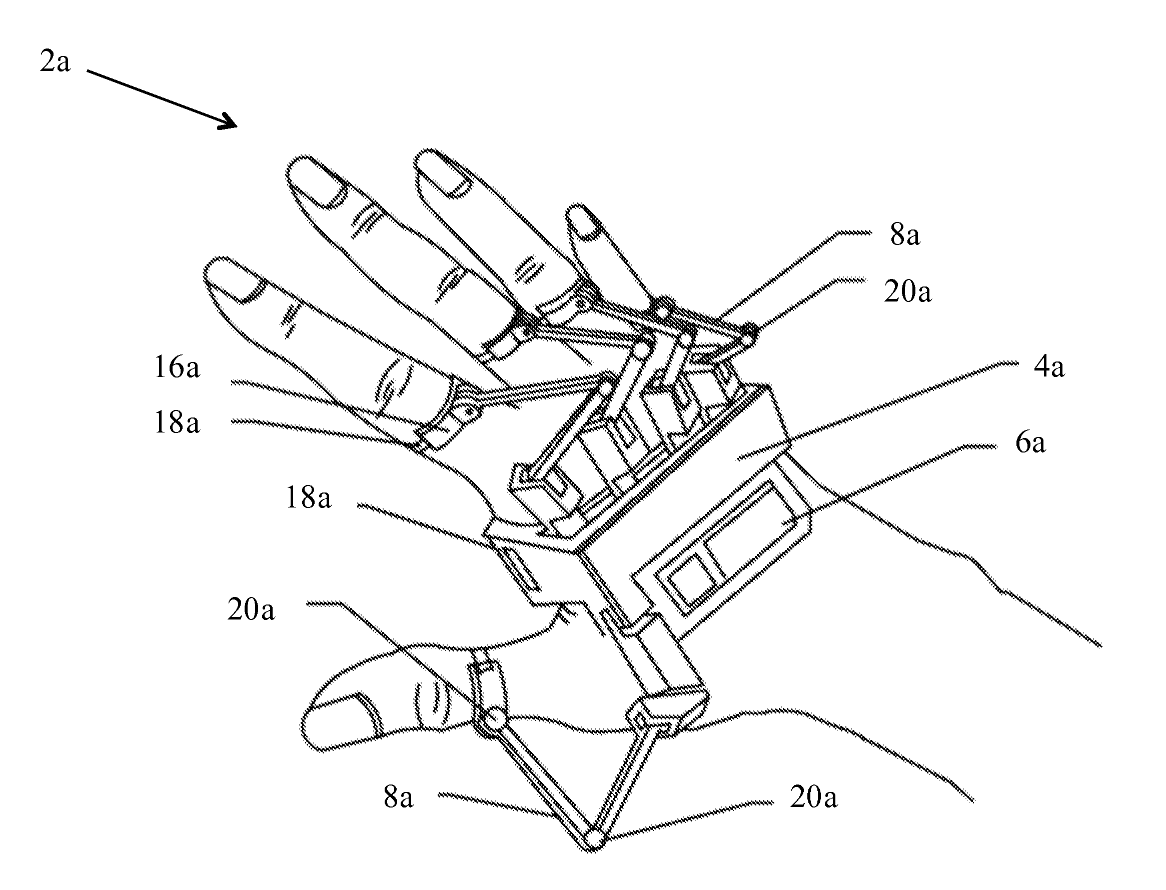 Hand motion-capturing device with force feedback system