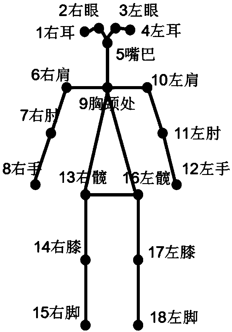 Human motion evaluation method based on two-dimensional skeleton sequences