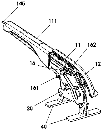 Automobile hand brake device with handle capable of being folded