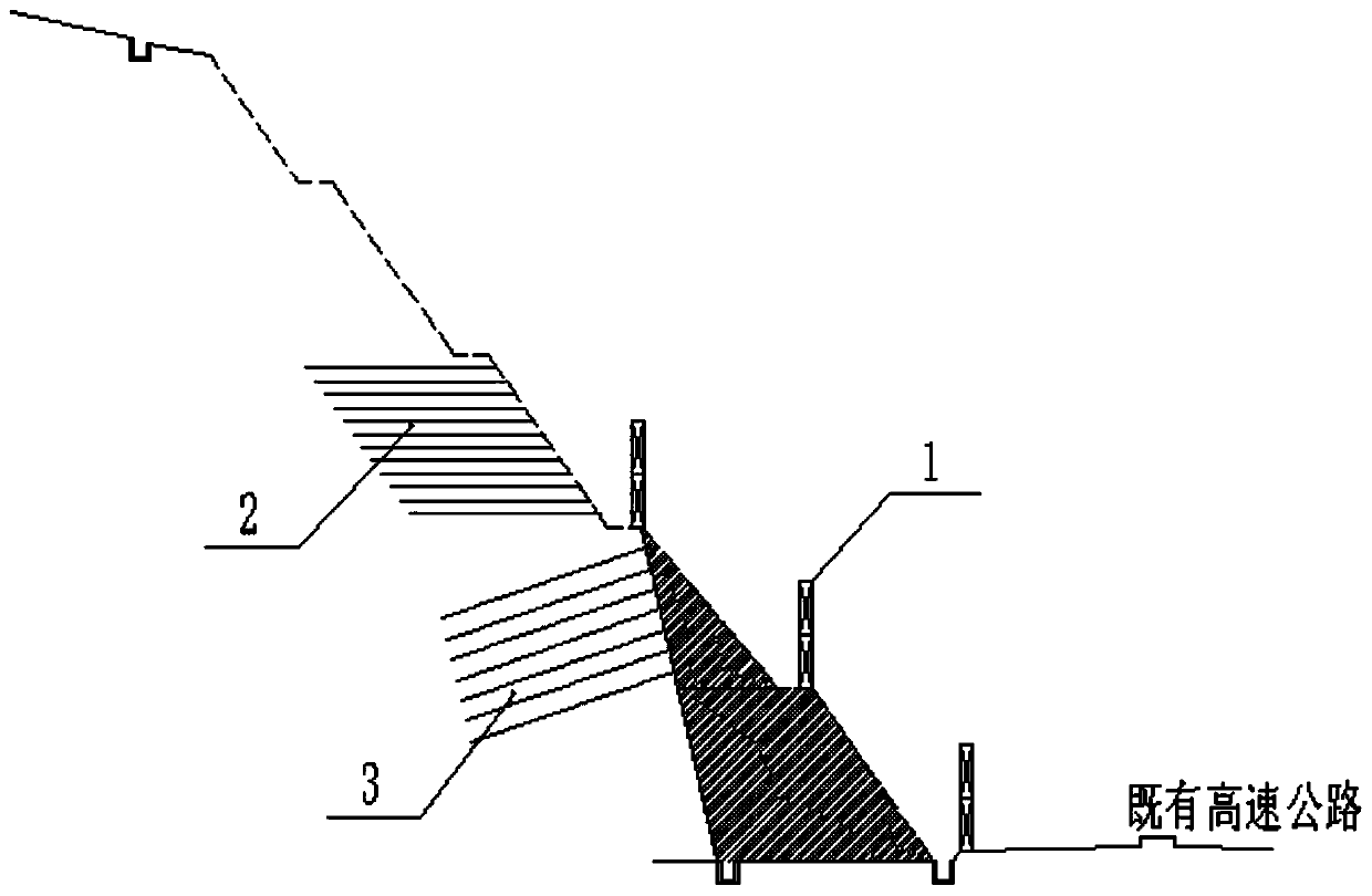 Multistage high-strength rock slope cutting construction method