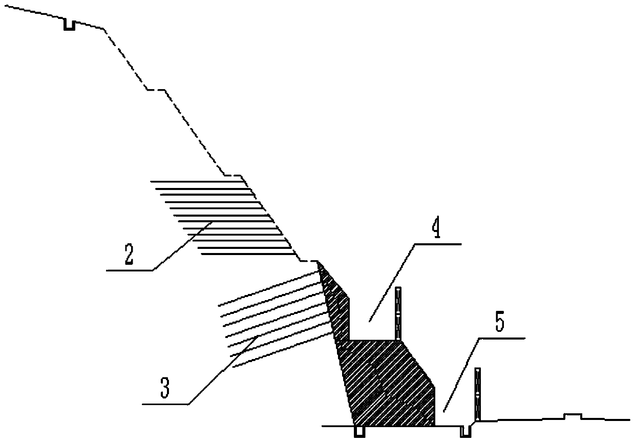 Multistage high-strength rock slope cutting construction method