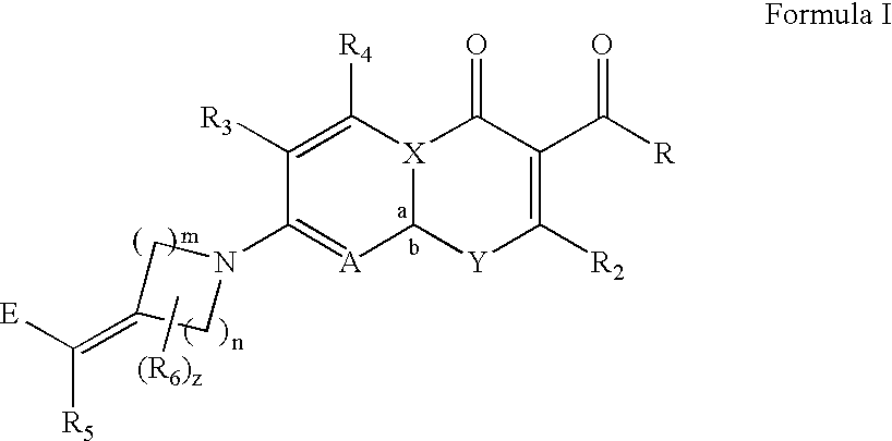 7-Amino alkylidenyl-heterocyclic quinolones and naphthyridones