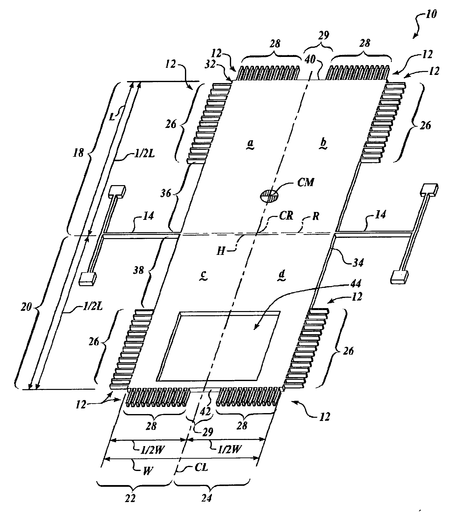 MEMS teeter-totter accelerometer having reduced non-linearty