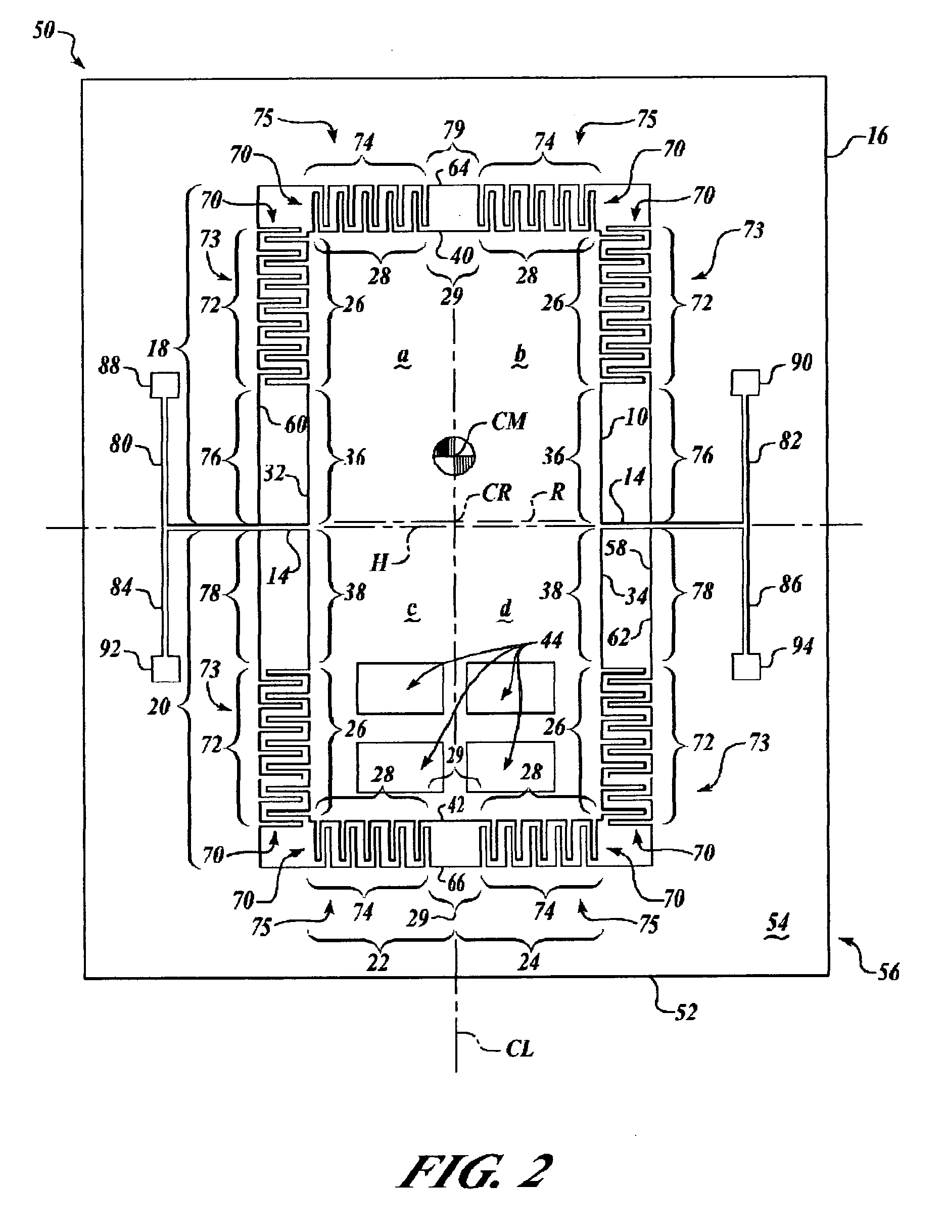 MEMS teeter-totter accelerometer having reduced non-linearty