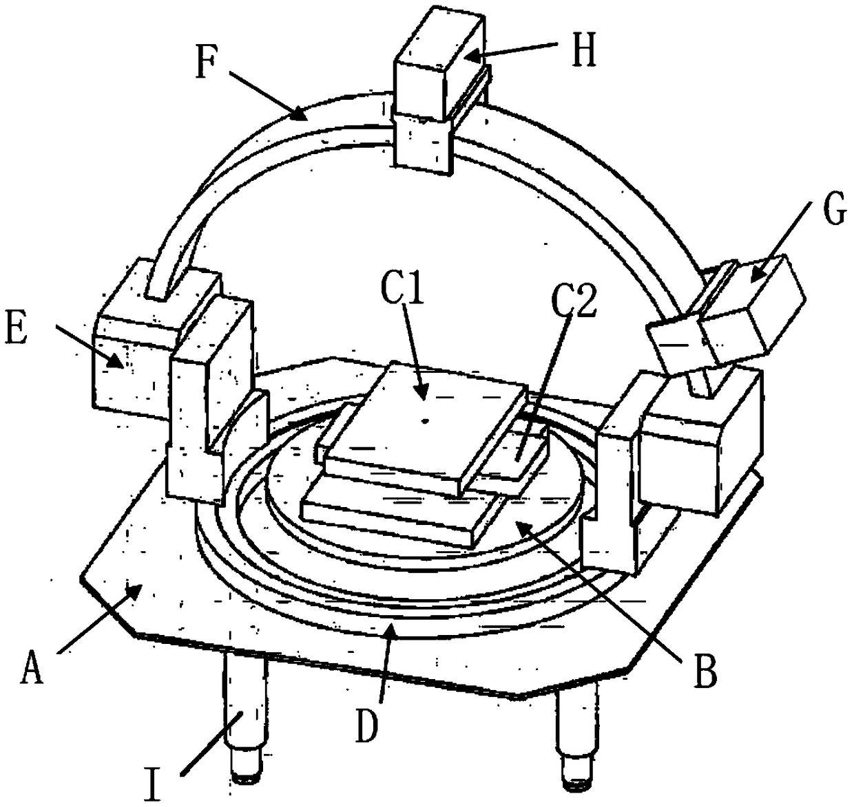 Three-dimensional universal full-angle optical measurement platform for space optical remote sensor