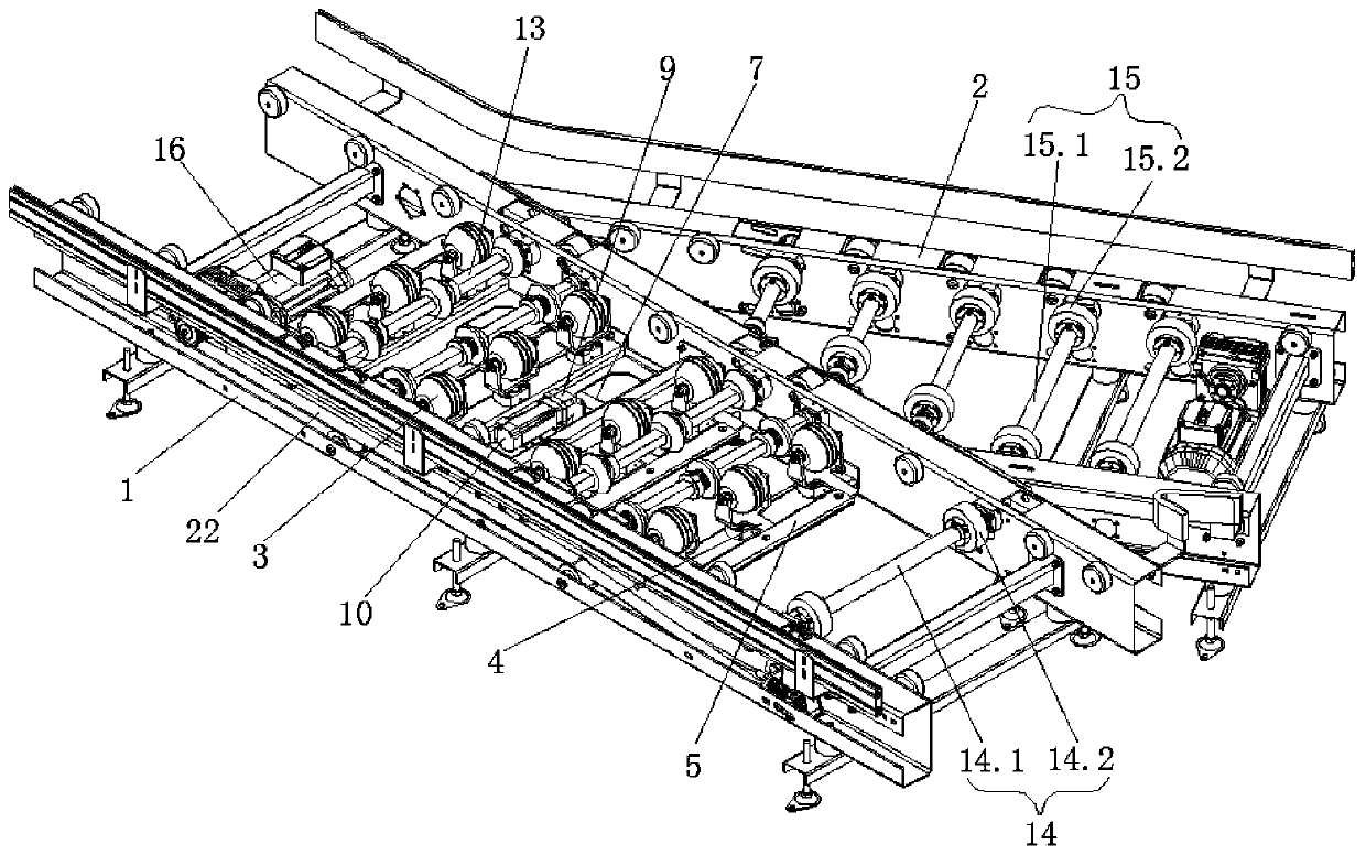 Luggage tray horizontal distributing device