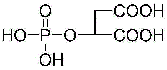 Malic acid phosphate ester and applications of malic acid phosphate ester in inhibition of calcium ion deposition diseases