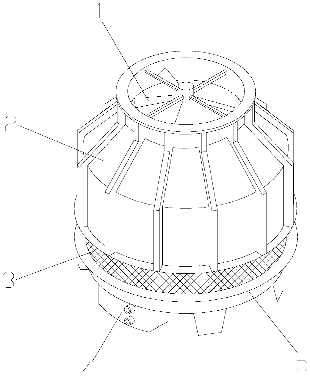 A high-efficiency closed-circuit cooling tower capable of automatic descaling