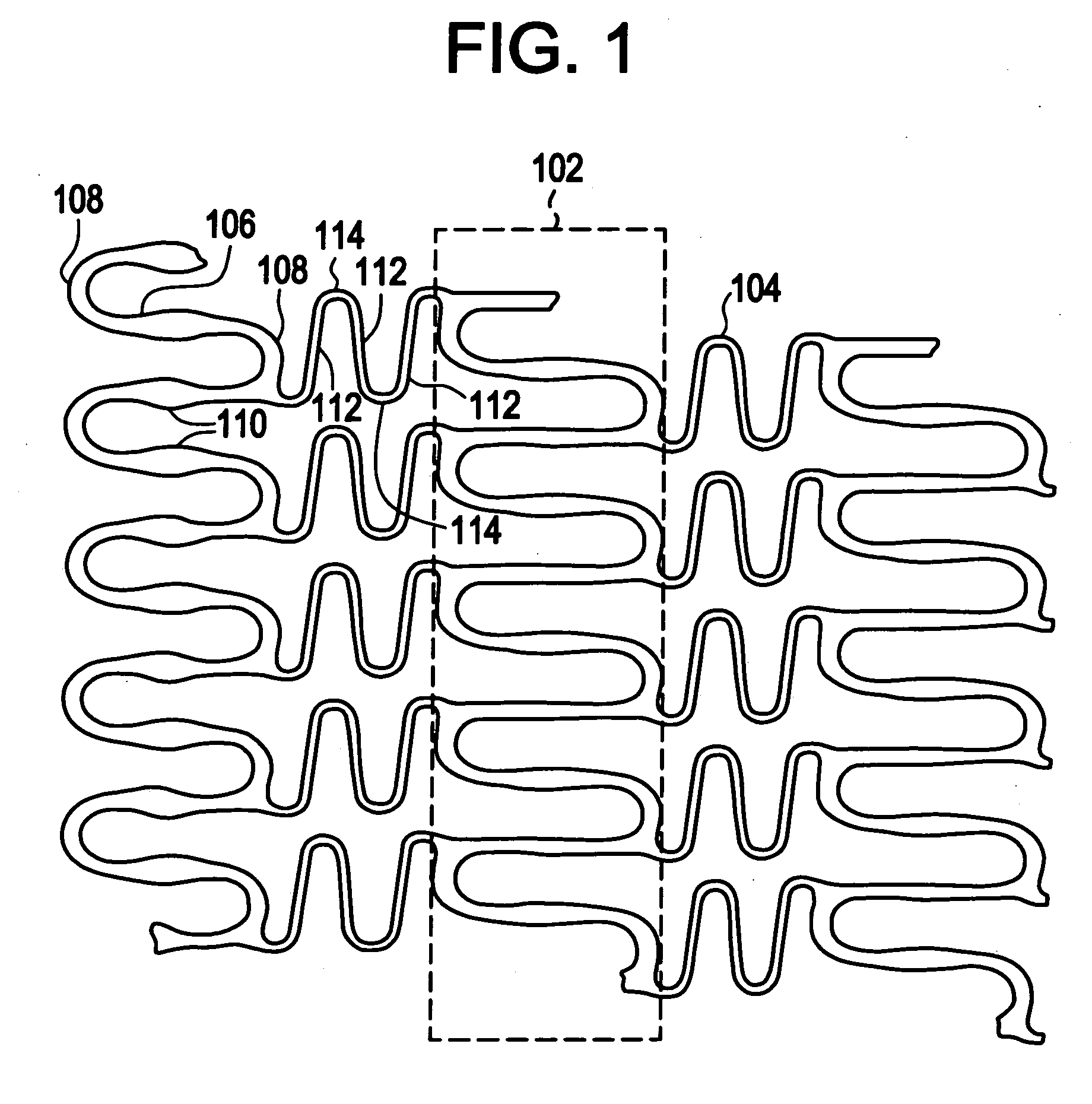 Polymeric stent having modified molecular structures in the flexible connectors and the radial arcs of the hoops