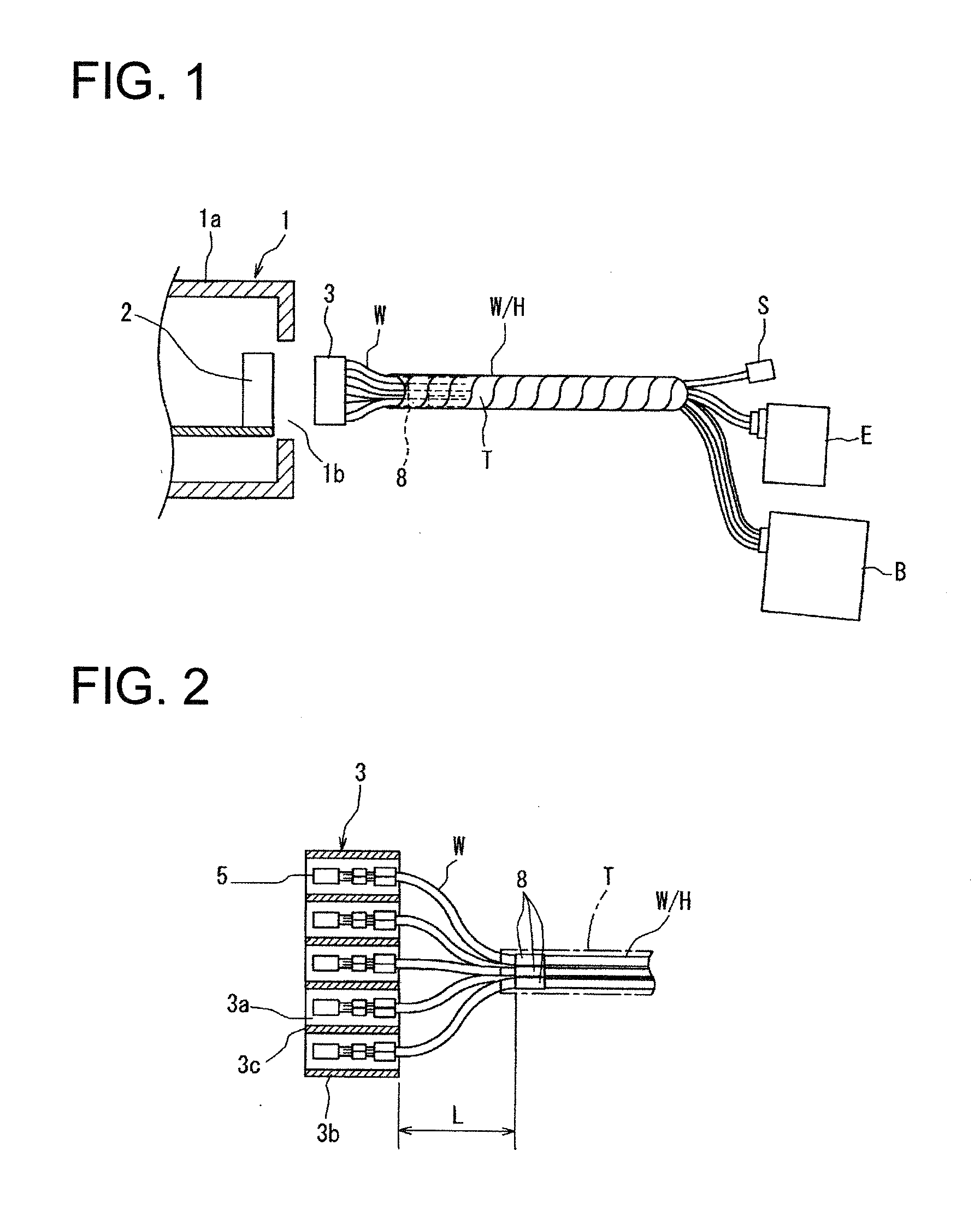 Water stop structure for wire harness and method of forming water stop section