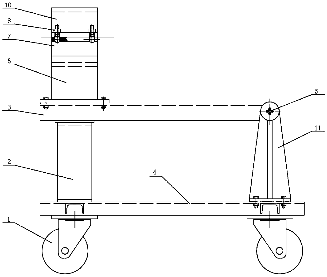 Auxiliary overturning tool used for periscope mast