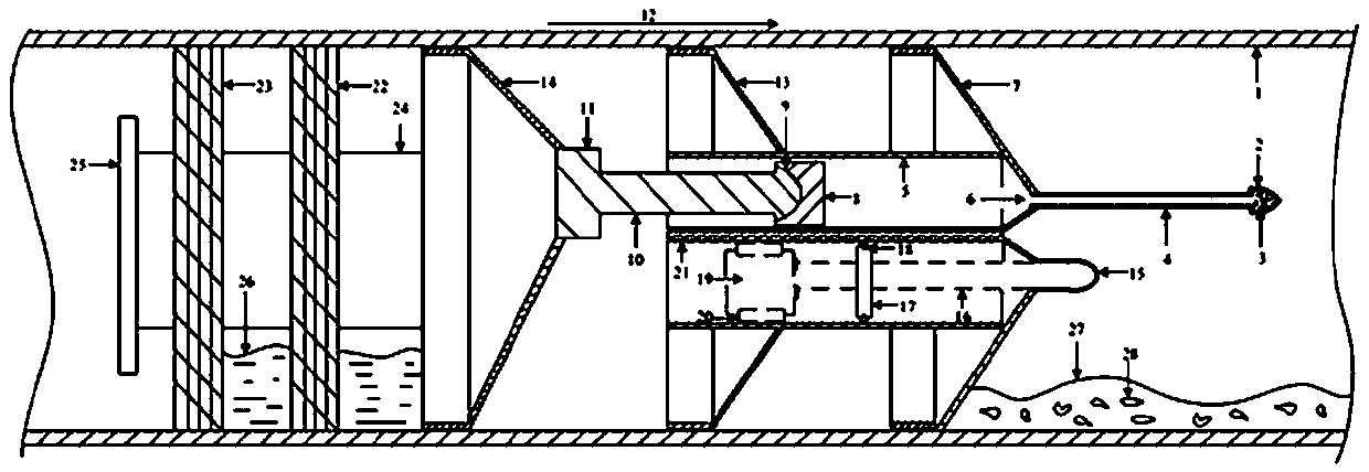 Corrosion inhibitor film coating pipe cleaning device for high-sulfur-containing moisture gathering and transportation pipeline