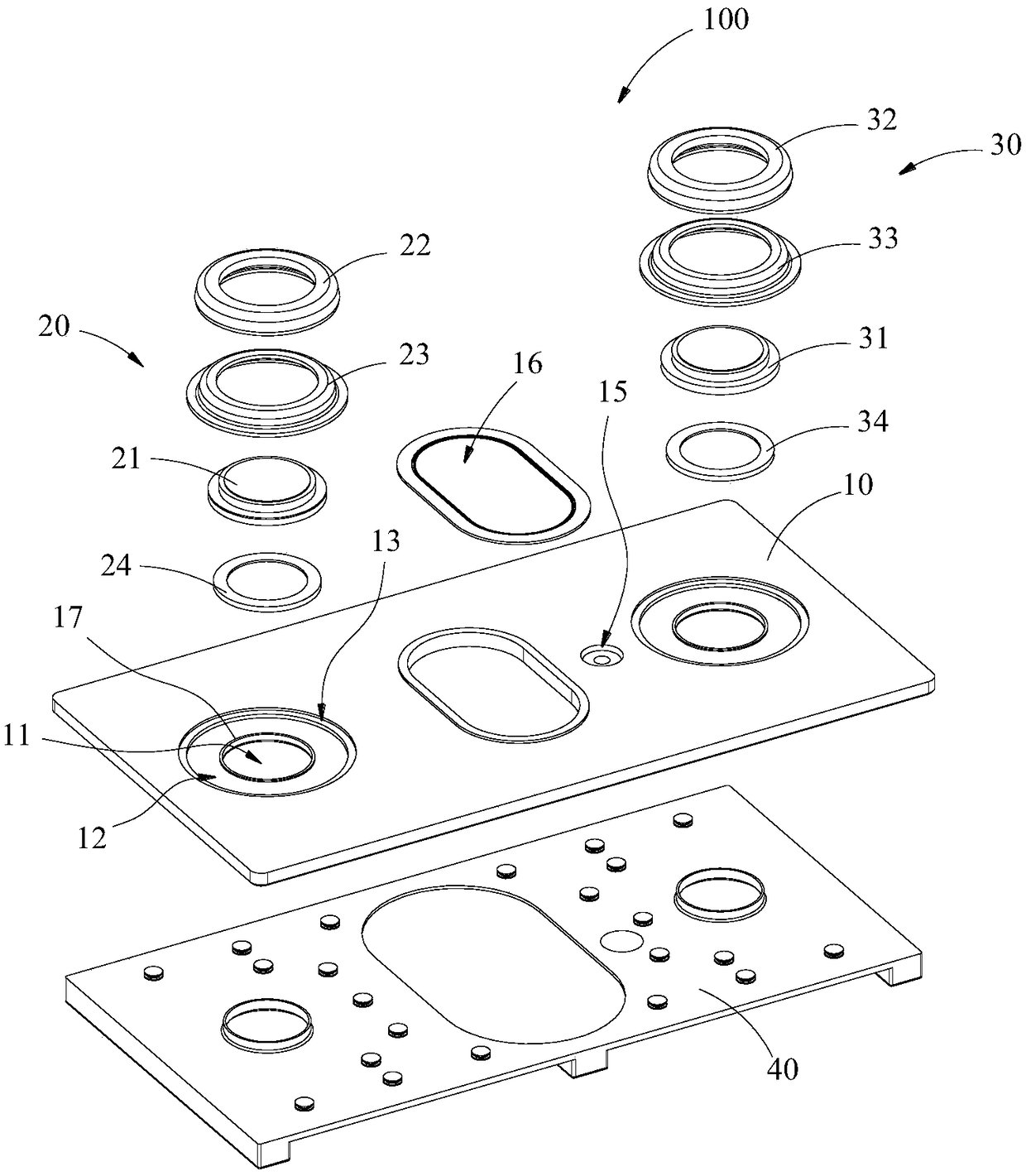 Header component of secondary battery, and secondary battery