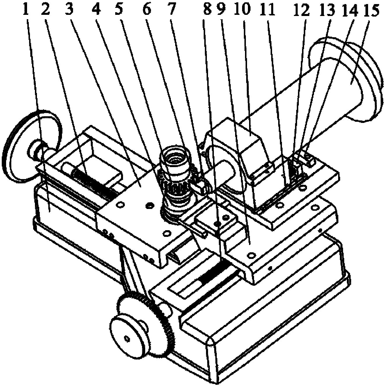 Ultrasonic strengthening device for gear tooth surfaces of involute cylindrical gears