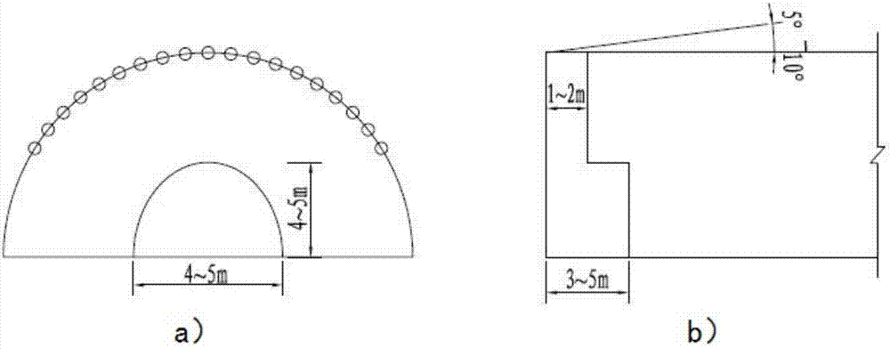 Approximate full face excavation structure and methods for mountain highway tunnel in critical stable surrounding rock