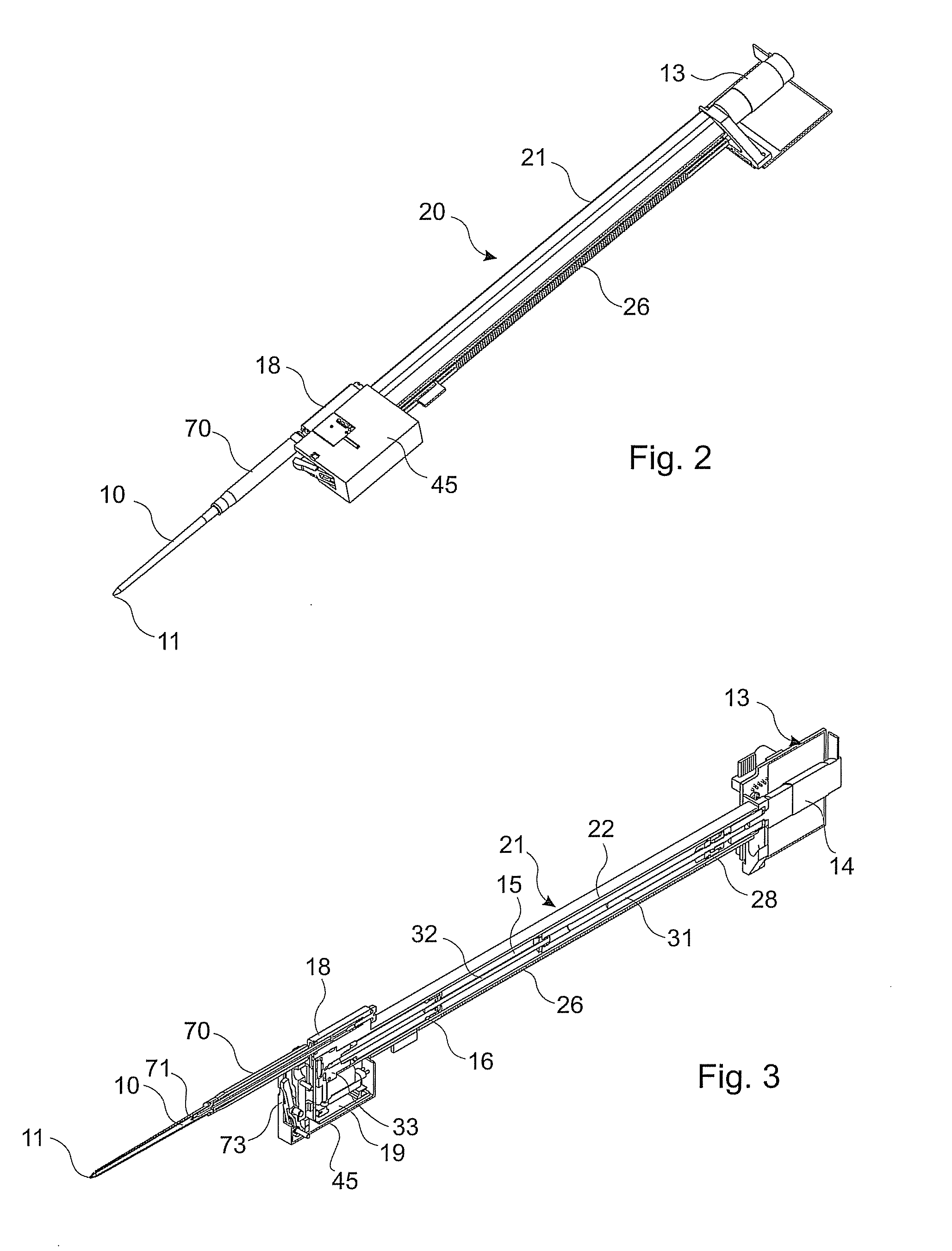 Positioning device for the positioning of pipettes