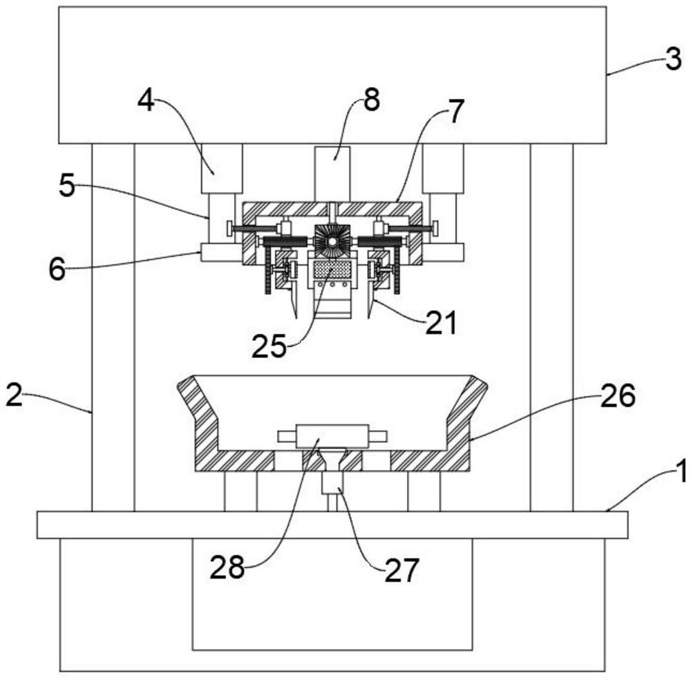 High-efficiency precise injection molding part producing and machining device and using method thereof