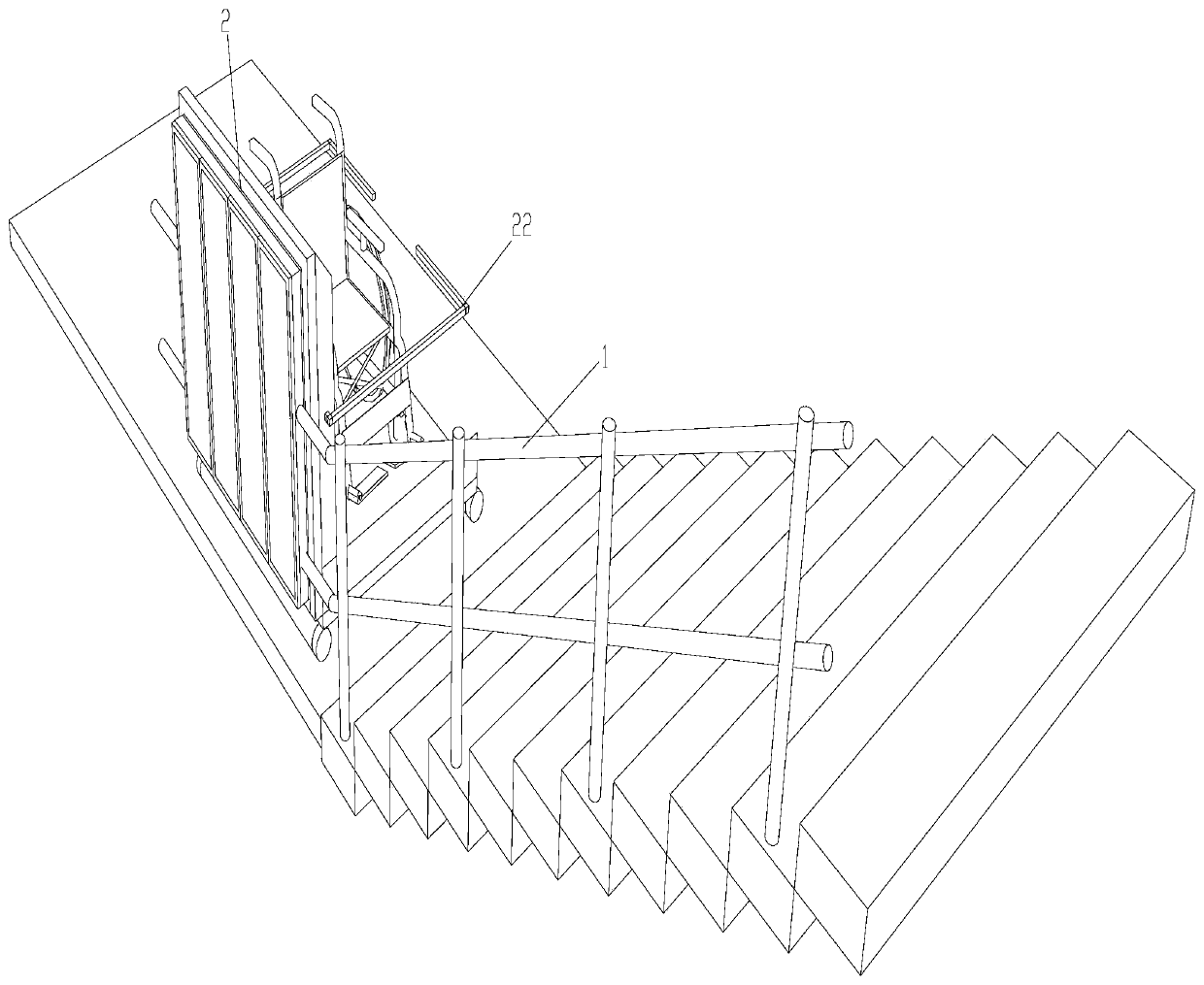 An inclined-hanging adjustable wheelchair lifting platform