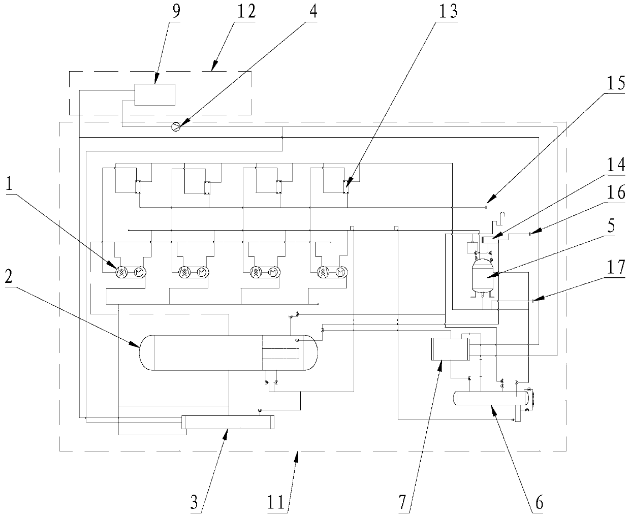 Refrigeration systems for supplying cold to construction sites