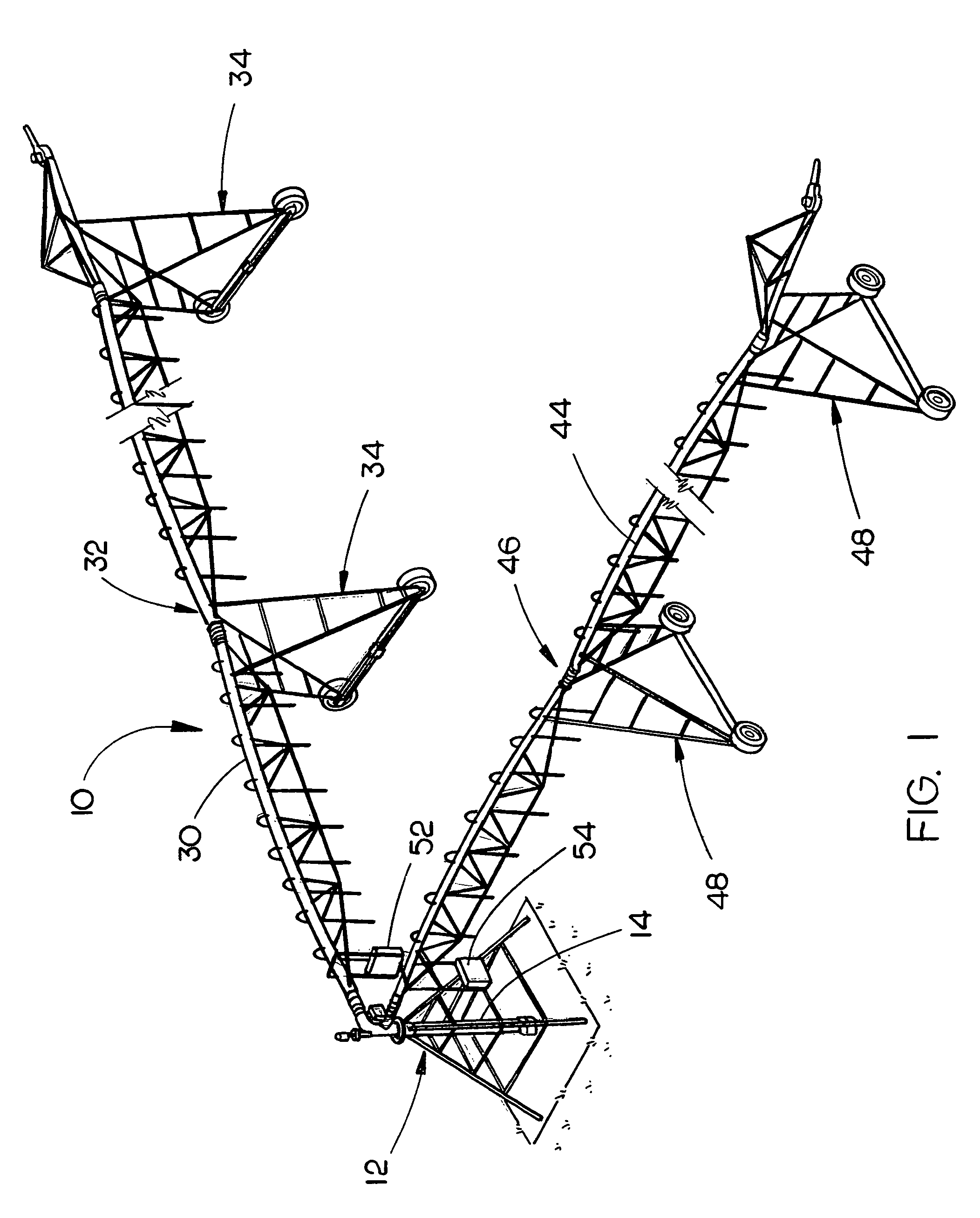 Dual span center pivot irrigation system