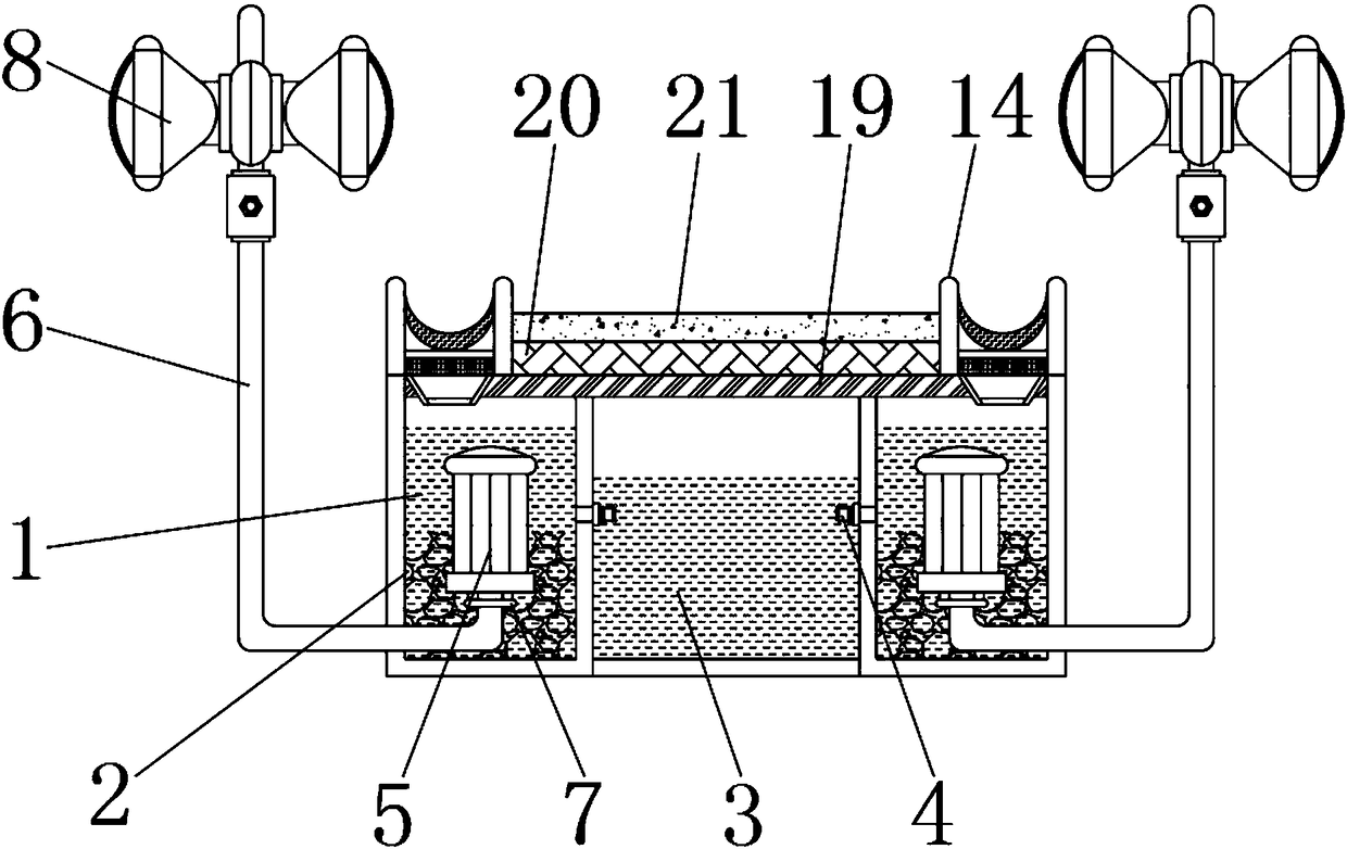 Rainwater accumulation and irrigation equipment for garden construction based on water environment engineering