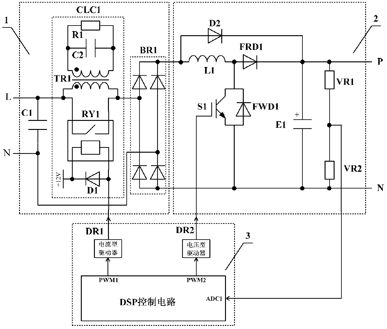 Power-on current-limiting circuit and application circuit of power-on current-limiting circuit