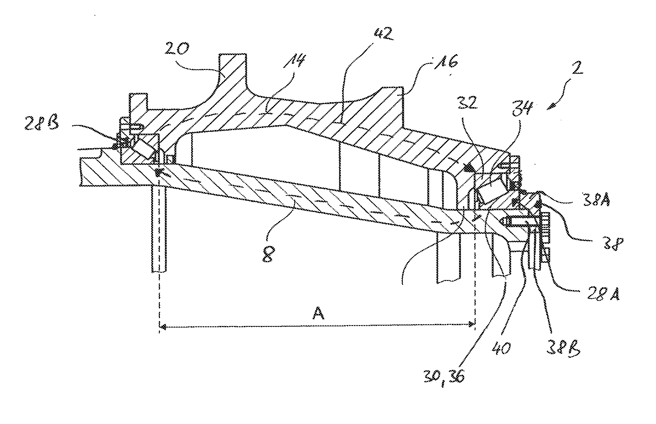 Bearing arrangement of a wind turbine and method for adjusting the preload of a bearing arrangement