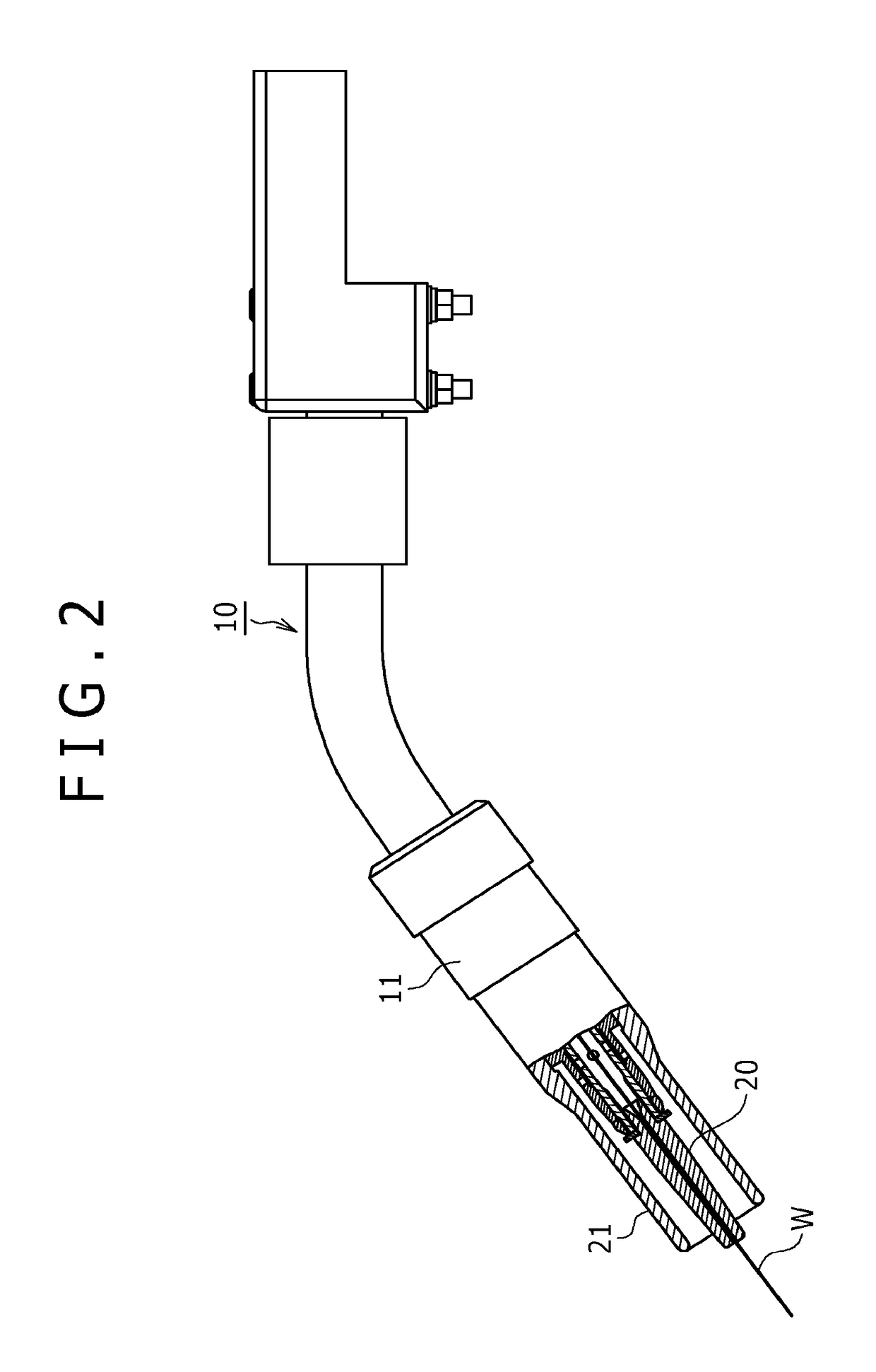 Welding torch, welding robot, and welding system