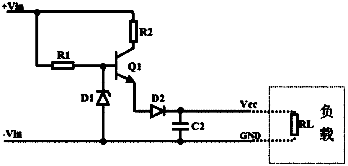 Starting circuit with low conducting voltage drop