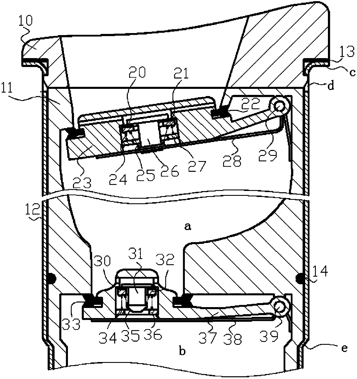 A double-valve type refueling device without a lock cap