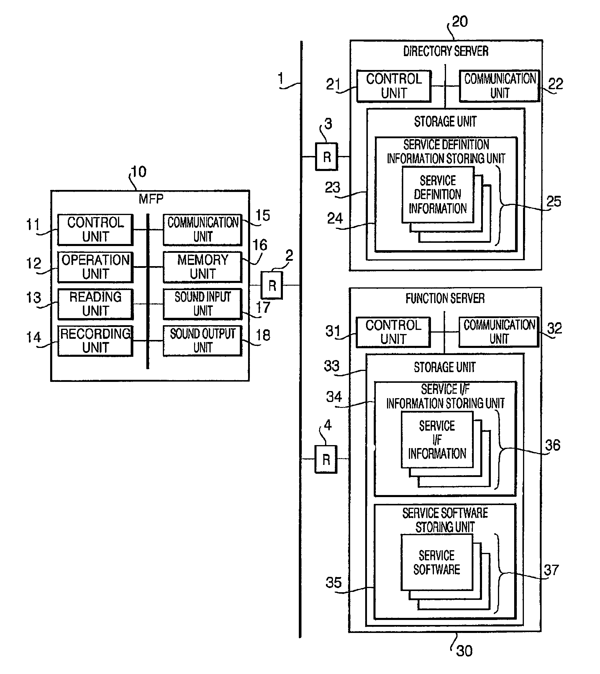 Image processing system with an information transmitting system, image processing device and data processing program therefor