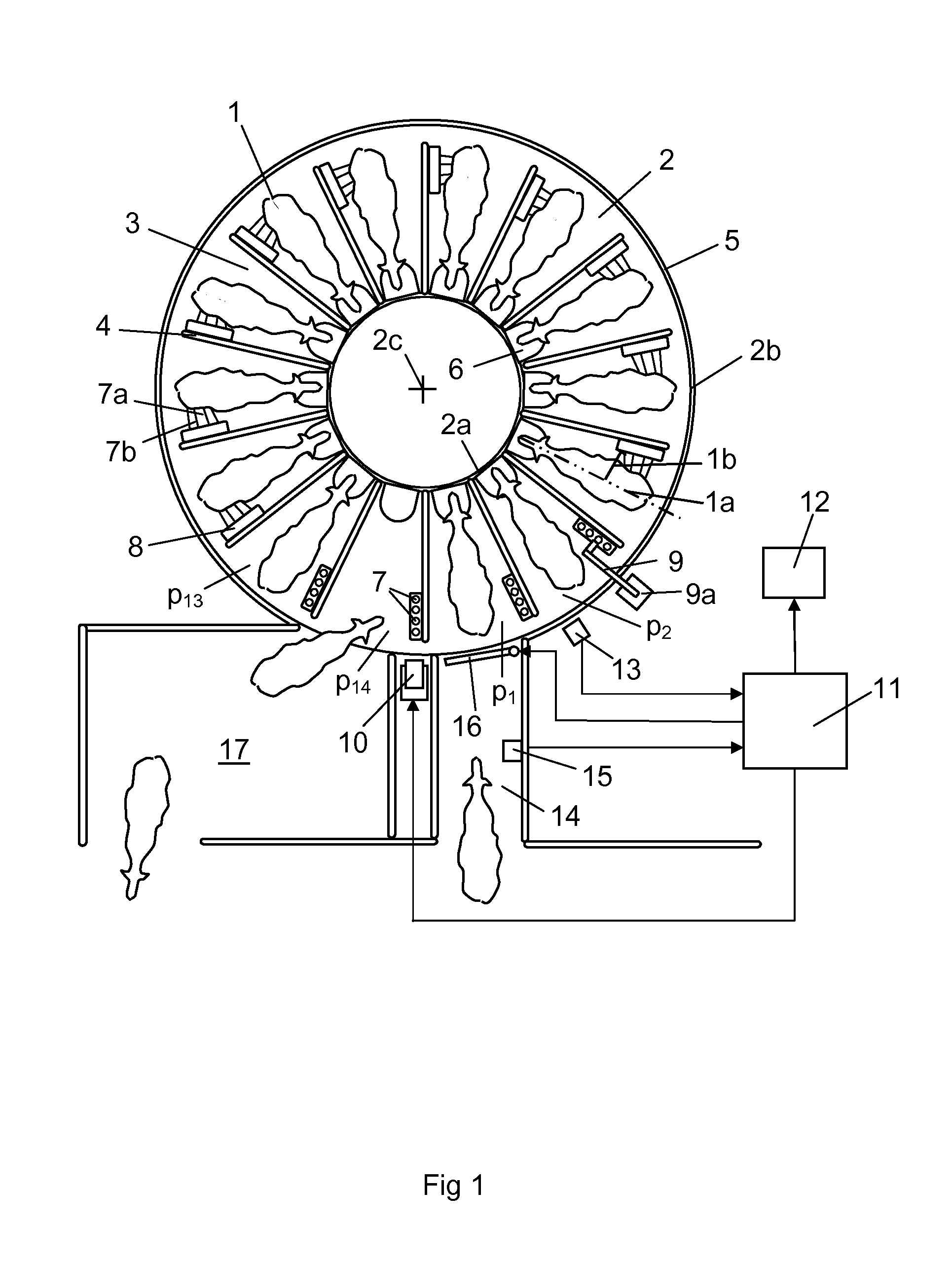 Arrangement for automatically cleaning teat cups of a rotary milking platform